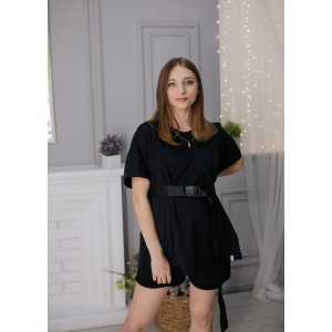 Комплект для беременных шорты c карманами и футболка оверсайз Черные